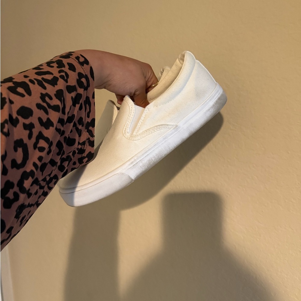 White Slip-On Sneakers